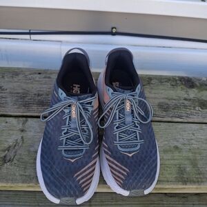 Hoka Men's Blue and Pink Running Shoes